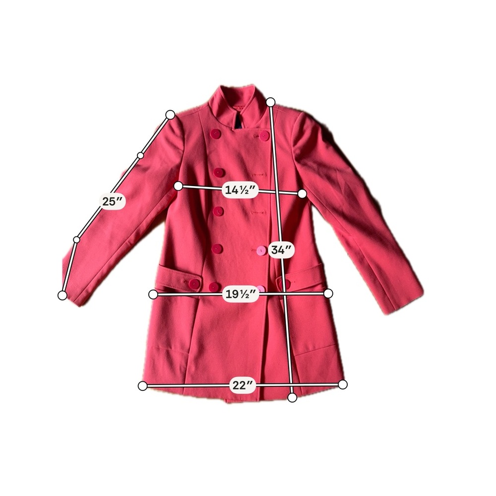 Stunning Deep Coral Forenza Double-Breasted Coat, size XS - Picture 8 of 8